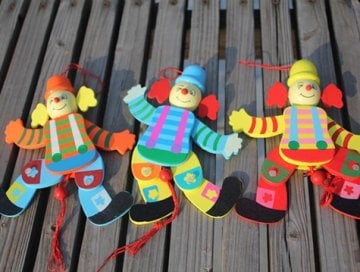 Ahşap Hareketli Palyaço İpli Kukla