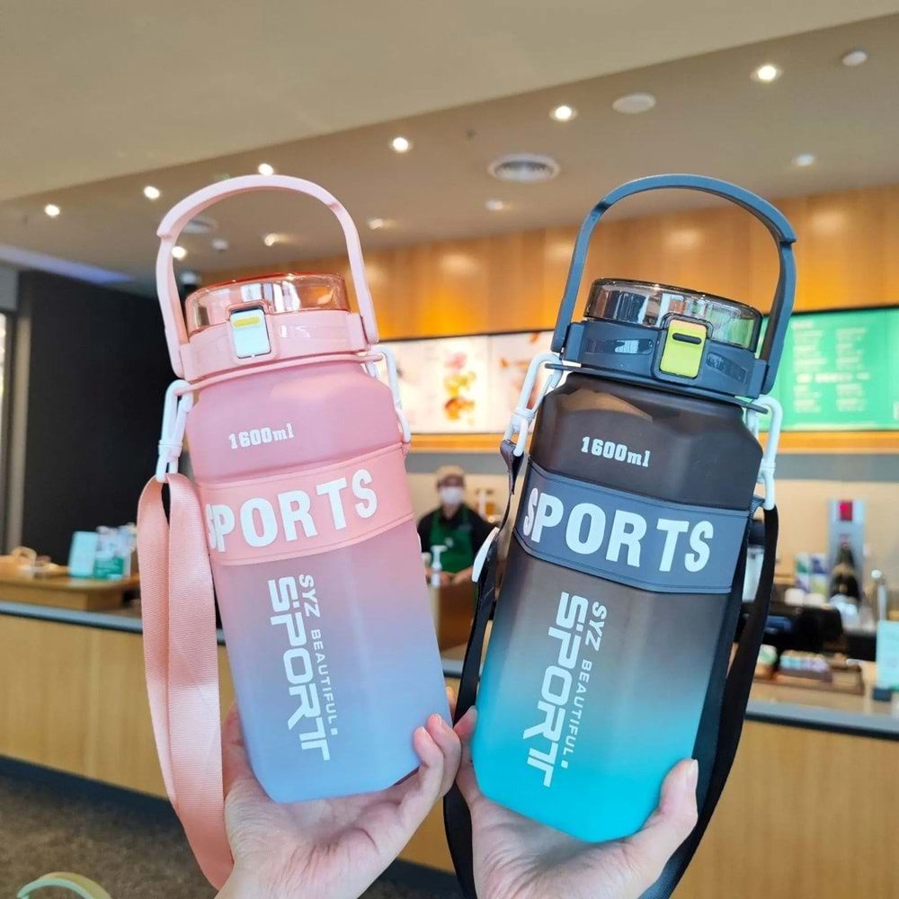 Sports Tasarımlı Pipetli Suluk 1600ML
