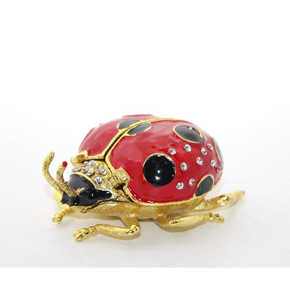 Dekoratif Swarovski Taşlı Uğur Böceği Biblosu (9 cm)