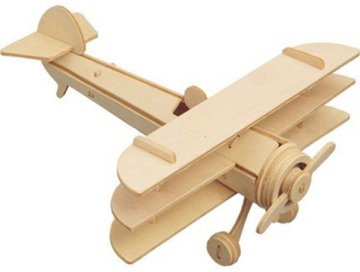 3D Ahşap Puzzle 3 Kanatlı Uçak Maketi