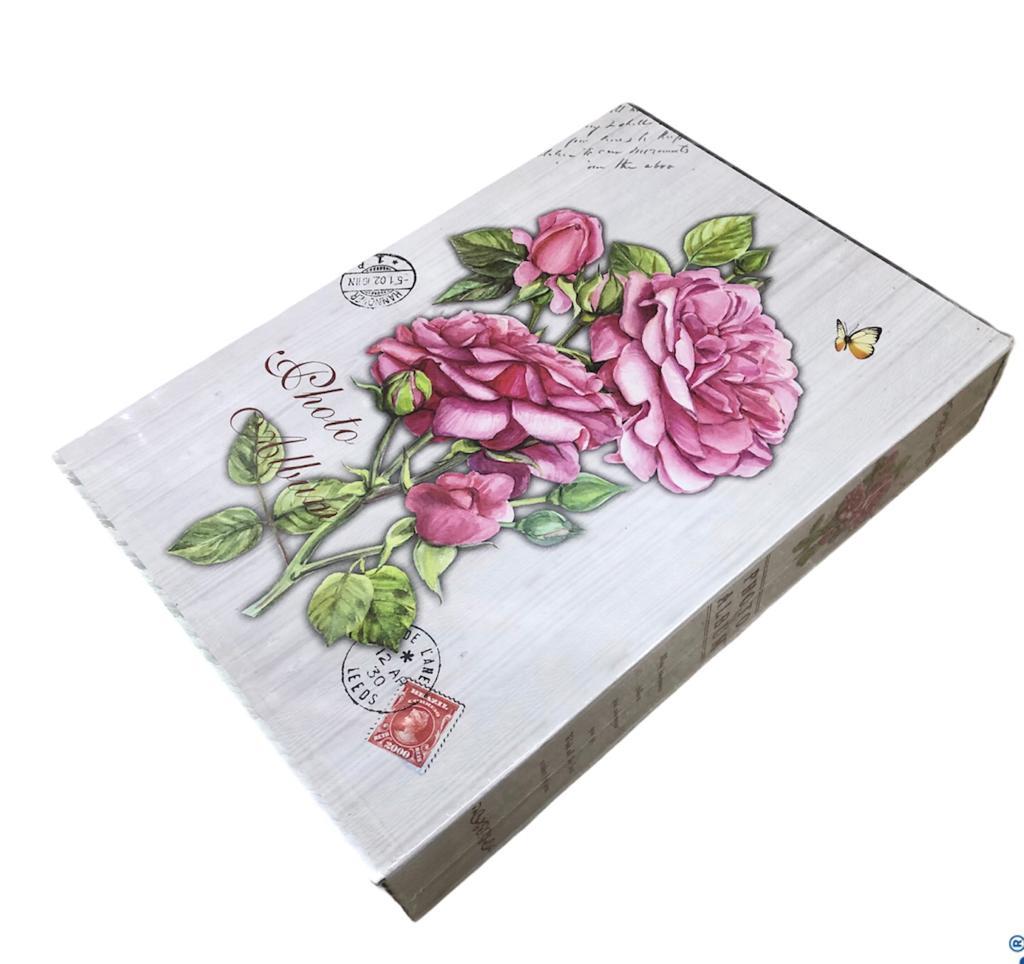 Fotoğraf Albümü Pembe Gül Tasarımlı 200 Adet Resimli (15cm x 20cm)