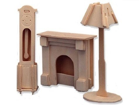 Ahşap 3D Puzzle Maket Saat Lamba Maketi