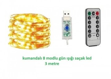 8 Fonksiyonlu Uzaktan Kumandalı 100Ledli Günışığı Saçak Led