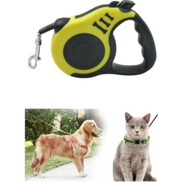 Kemik Desenli Makaralı Otomatik Köpek Tasması 3mt