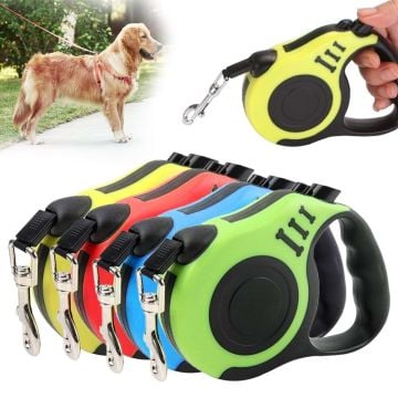 Kemik Desenli Makaralı Otomatik Köpek Tasması 3mt