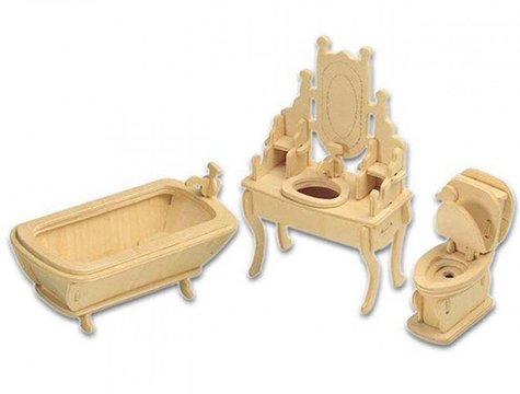 Ahşap 3D Puzzle Banyo Maketi