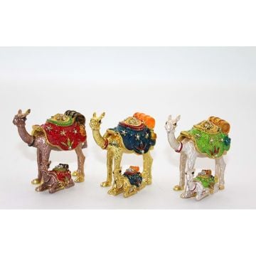 Dekoratif Swarovski Taşlı Deve Ve Yavru Biblosu (9 cm x 8 cm)