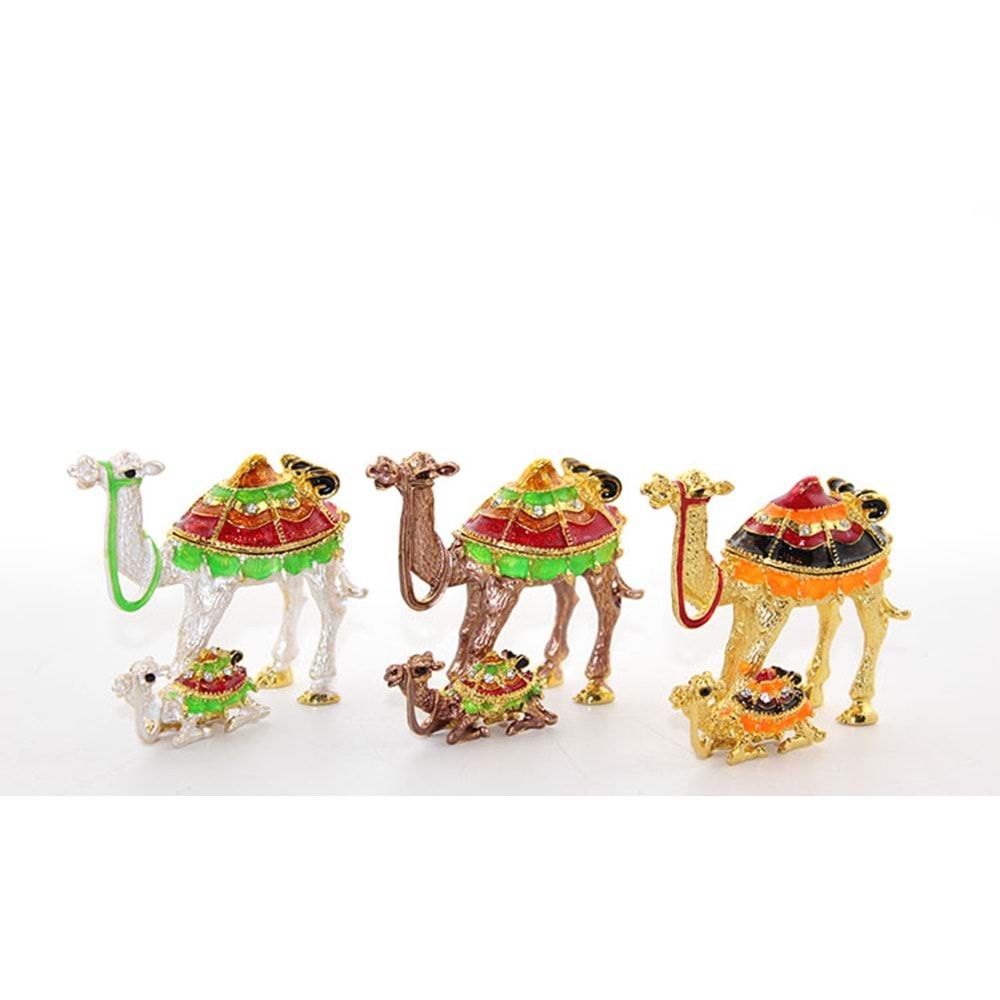 Dekoratif Swarovski Taşlı Deve Ve Yavru Biblosu (8 cm x 7 cm)