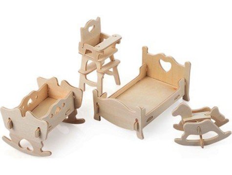 Ahşap 3D Puzzle Çocuk Odası Maketi