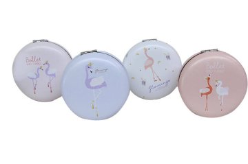 Flamingo Tasarımlı Cep Makyaj Aynası (12 Adet)
