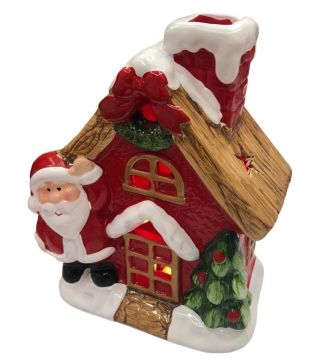 Yılbaşı Hediyesi Işıklı Noel Baba Tasarımlı Ev Biblosu