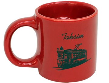 Kırmızı Nostaljik Tramvay Stres Seramik Kupa Bardak