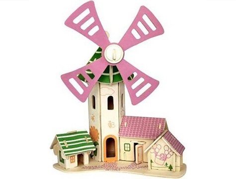 Ahşap 3D Puzzle Yel Değirmeni Maketi