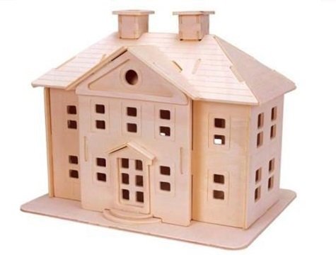 Ahşap 3D Puzzle Kır Evi Maketi