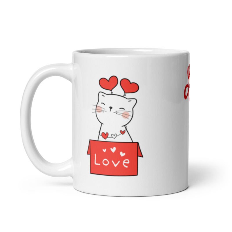 Love Kedi Temalı Seramik Kupa Bardak