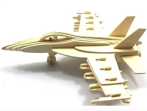 Ahşap 3D Puzzle F-18 Uçak Maketi