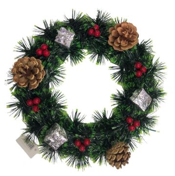 Çam Kozalaklı Yılbaşı Kapı Süsü (23.5 cm)
