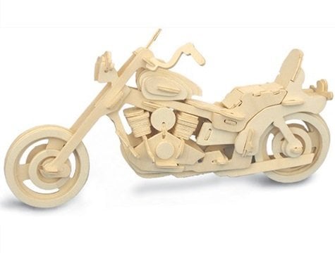 Ahşap 3D Motorsiklet Maketi Maketi