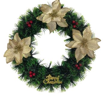 Mery Christmas Çiçekli Yılbaşı Kapı Süsü (30 cm)
