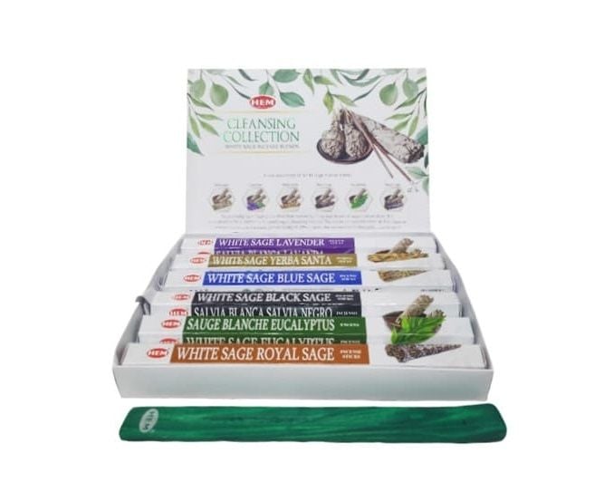 Hem White Sage Beyaz Ada Çayı Cleansing Hexa Gift Pack Çubuk Tütsü
