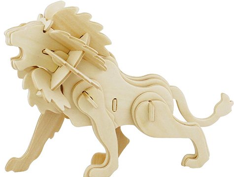 3D Ahşap Puzzle Aslan Maketi