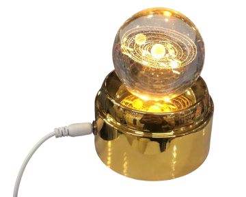 Usb'li Galaksi Temalı Gold Kristal Cam Küre