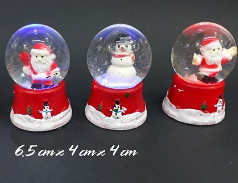 Dekoratif Işıklı Cam Kar Küresi (Noel Baba & Kardan Adam)