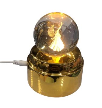 Usb'li Melek Temalı Gold Kristal Cam Küre