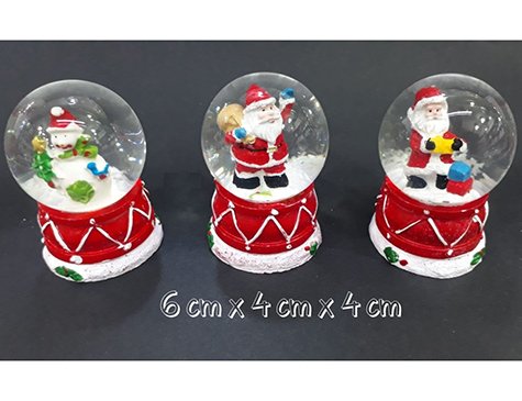 Mini Noel Baba Kardan Adam Yılbaşı Dekoratif Cam Kar Küresi