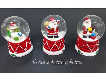 Mini Noel Baba Kardan Adam Yılbaşı Dekoratif Cam Kar Küresi