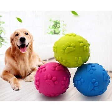 Pati Desenli Renkli Köpek Isırma Topu Büyük