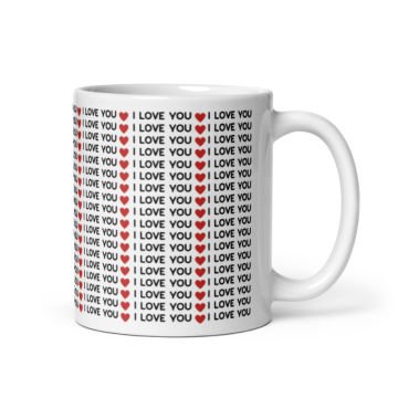 I Love You Temalı Sevgililer Gününe Özel Seramik Kupa Bardak