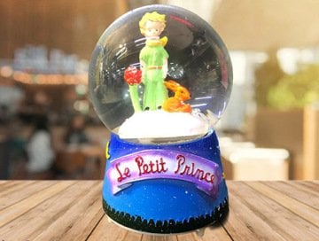 Kar Püskürten Küçük Prens Le Petit Prince Müzikli Cam Kar Küresi