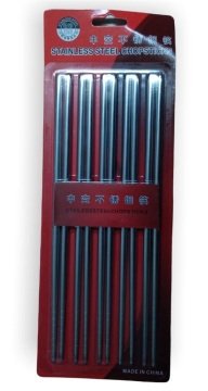 Çin Usulü Metal Yemek Çubukları Chopsticks (10 Çift)