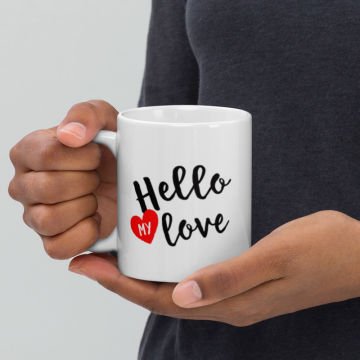 Hello My Love Sevgililer Gününe Özel Seramik Kupa Bardak