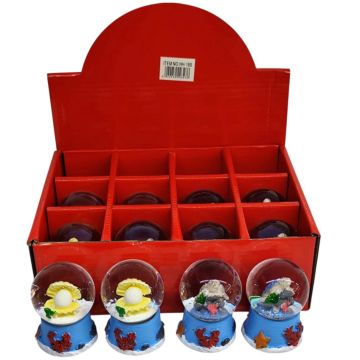 Mini Işıklı İstiridye Marin Deniz Temalı Cam Kar Küresi