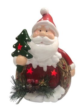 Yılbaşı Hediyesi Işıklı Saksı İçinde Noel Baba Biblosu