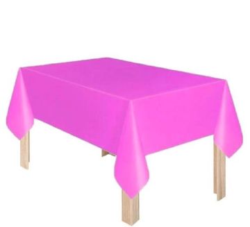 Pembe Düz Plastik Masa Örtüsü (120cm x180cm)