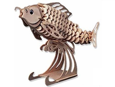 Ahşap Puzzle 3D Sazan Balık Maketi