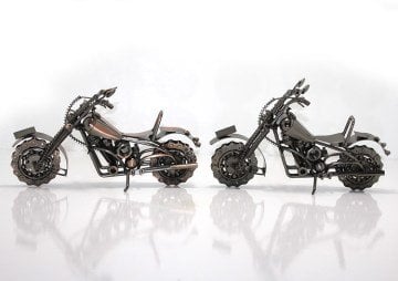 Dekoratif Bilyeli Metal Model Motorsiklet Maketi (27 cm)