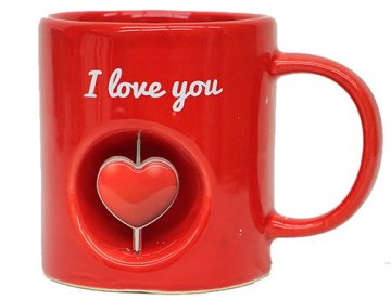 I Love You 3D Stres Döner Objeli Kupa Bardak