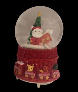 Işıklı Noel Baba & Ev Püskürtmeli Müzikli Cam Kar Küresi