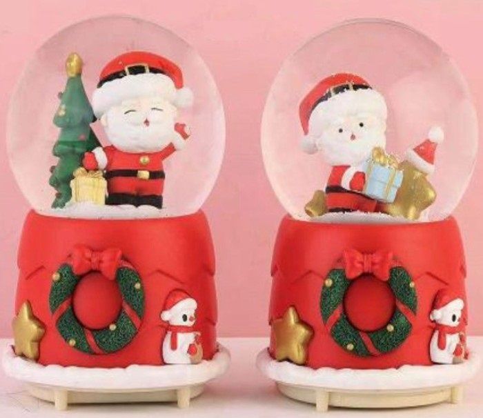 Noel Baba Püskürtmeli Müzikli Yılbaşı Cam Kar Küresi