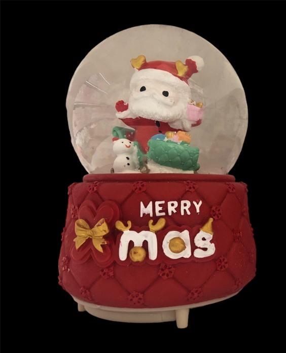 Işıklı Noel Baba & Mini Kardan Adam Püskürtme  Müzikli Cam Kar Küresi