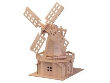 Ahşap 3D Puzzle Yel Değirmeni Maketi