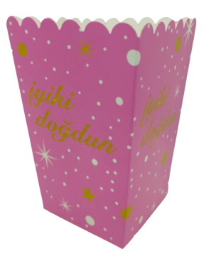 Pembe Gold İyi Ki Doğdun Popcorn & Patlamış Mısır Kutusu (8 Adet)