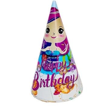 Deniz Kızı Happy Birthday Tasarımlı Şapka 8'li