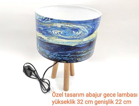 Dekoratif Galaksi Tasarımlı Abajur
