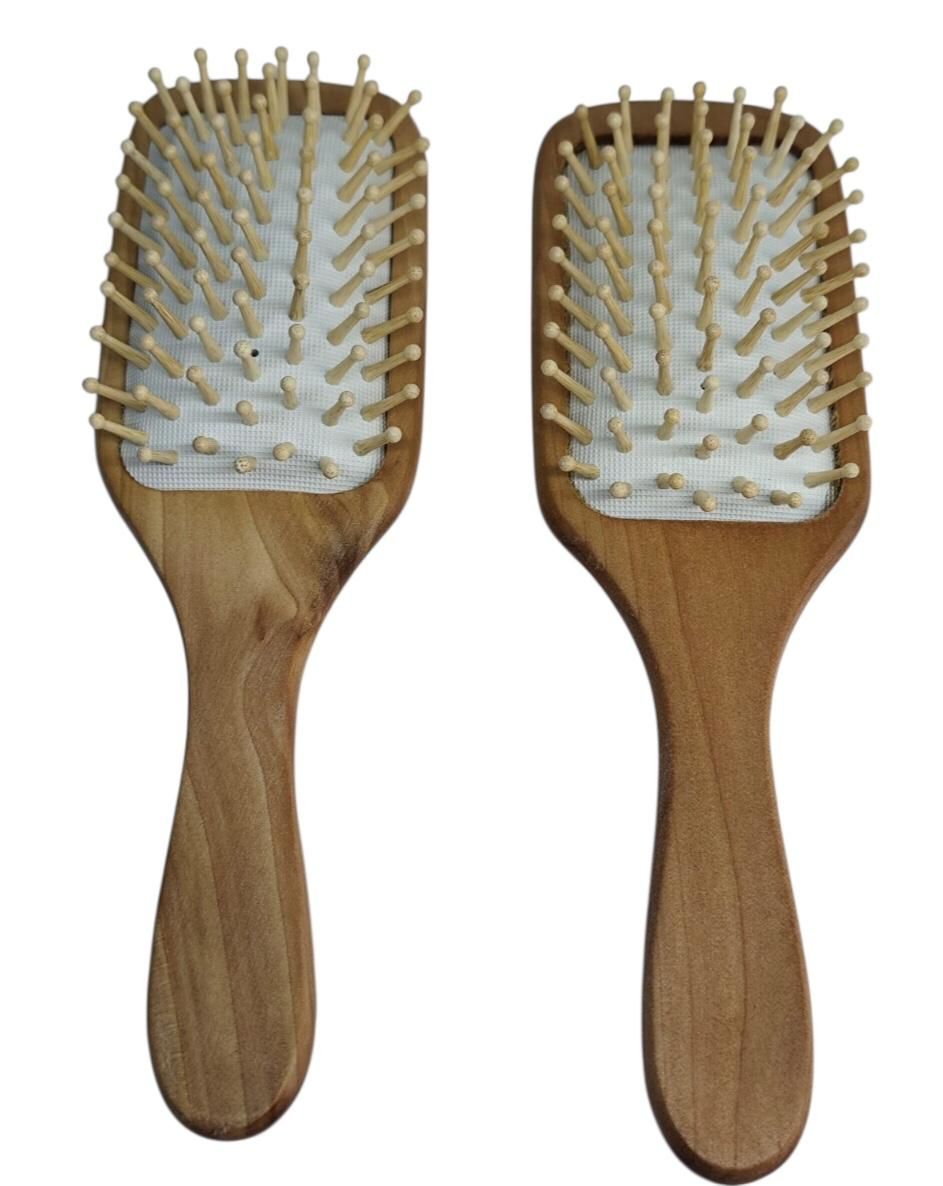 Doğal Ahşap El Yapımı Masaj Tarağı Saç Fırçası (22 cm x 6 cm)