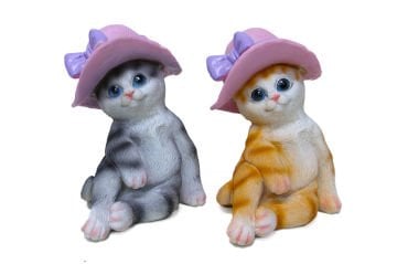 Dekoratif Polyester Sevimli Şapkalı Kedi Biblosu